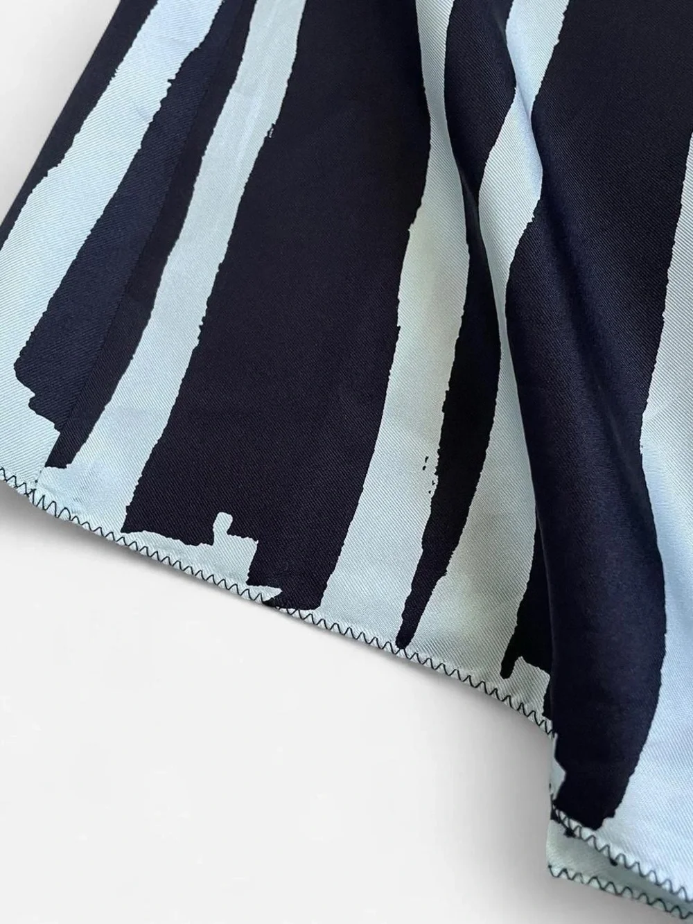 MIU MIU Silk Vintage Striped A-Line Skirt